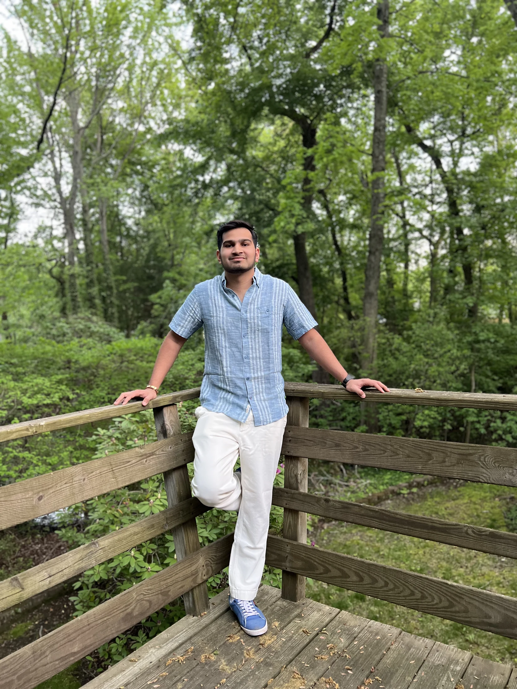 Dhyan at a woodland overlook